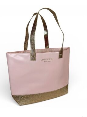GWP- Jimmy Choo Parfums Pink and Gold Glitter Tote